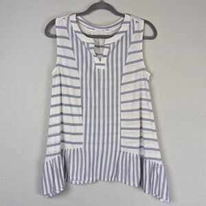 Ava James Blue & White Shift Tank Size Medium